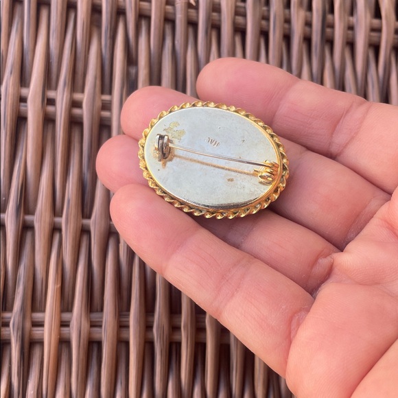 Italian Micro Mosaic Pin Vintage Daisy Floral Mosaic Brooch EVUC - Picture 10 of 10